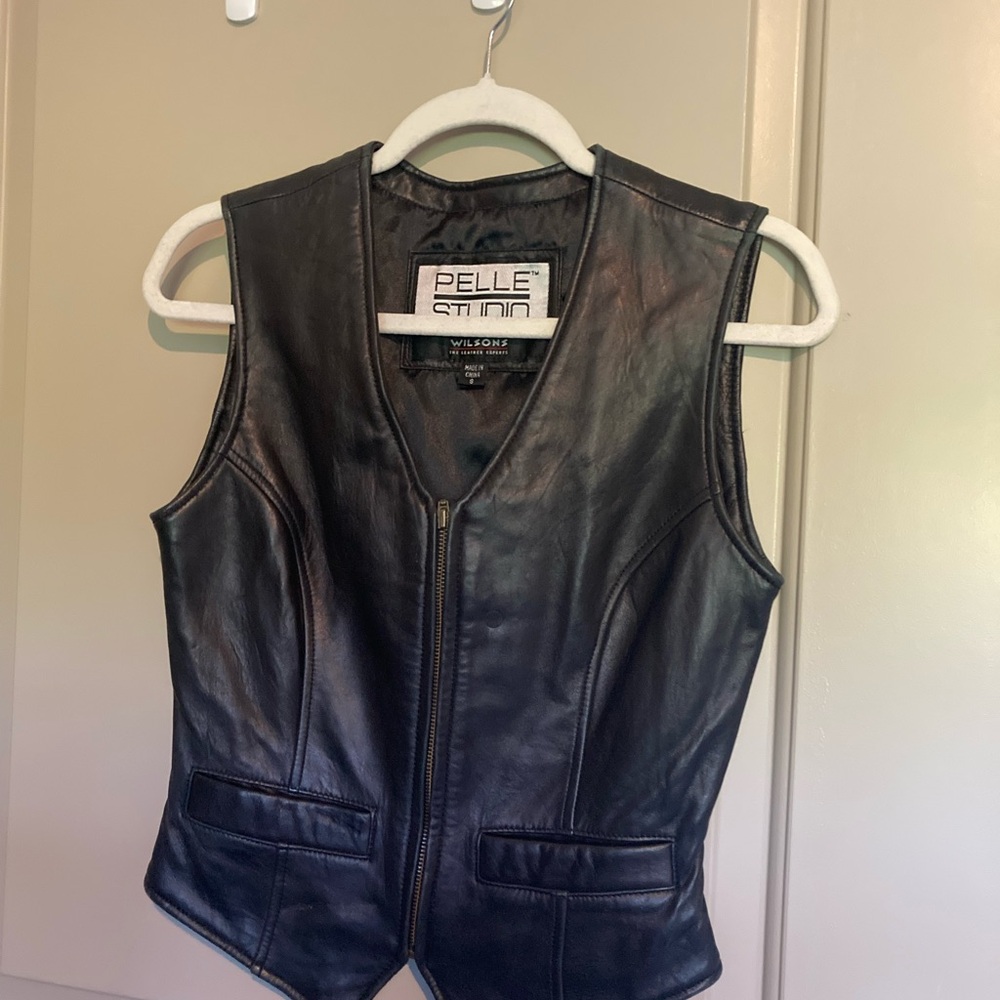 Pelle Studio Dark Leather Vest - Picture 1 of 6
